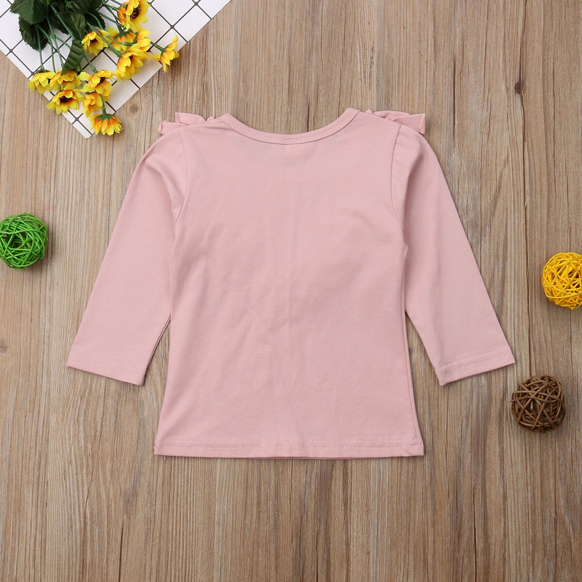 Brand Kids Baby Meisje Vintage Verstoorde Kraag Katoen Lange Mouwen Tops T-shirt Mooie Baby Kleding