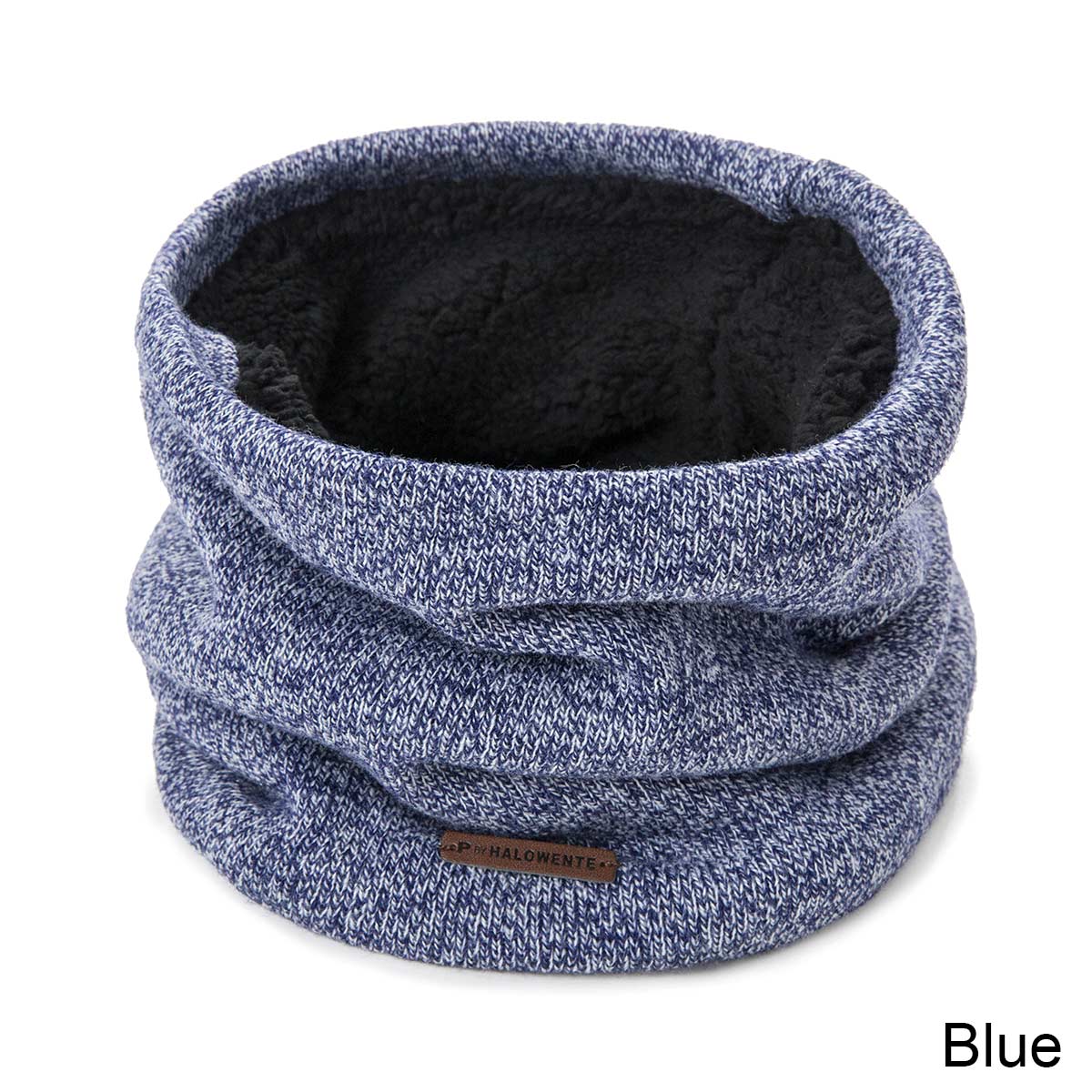 Winter Scarf men Ring Scarf Knitted Winter warm Scarves for Women Soft Elastic Neck Scarves Thick Plus velvet Scarf: blue