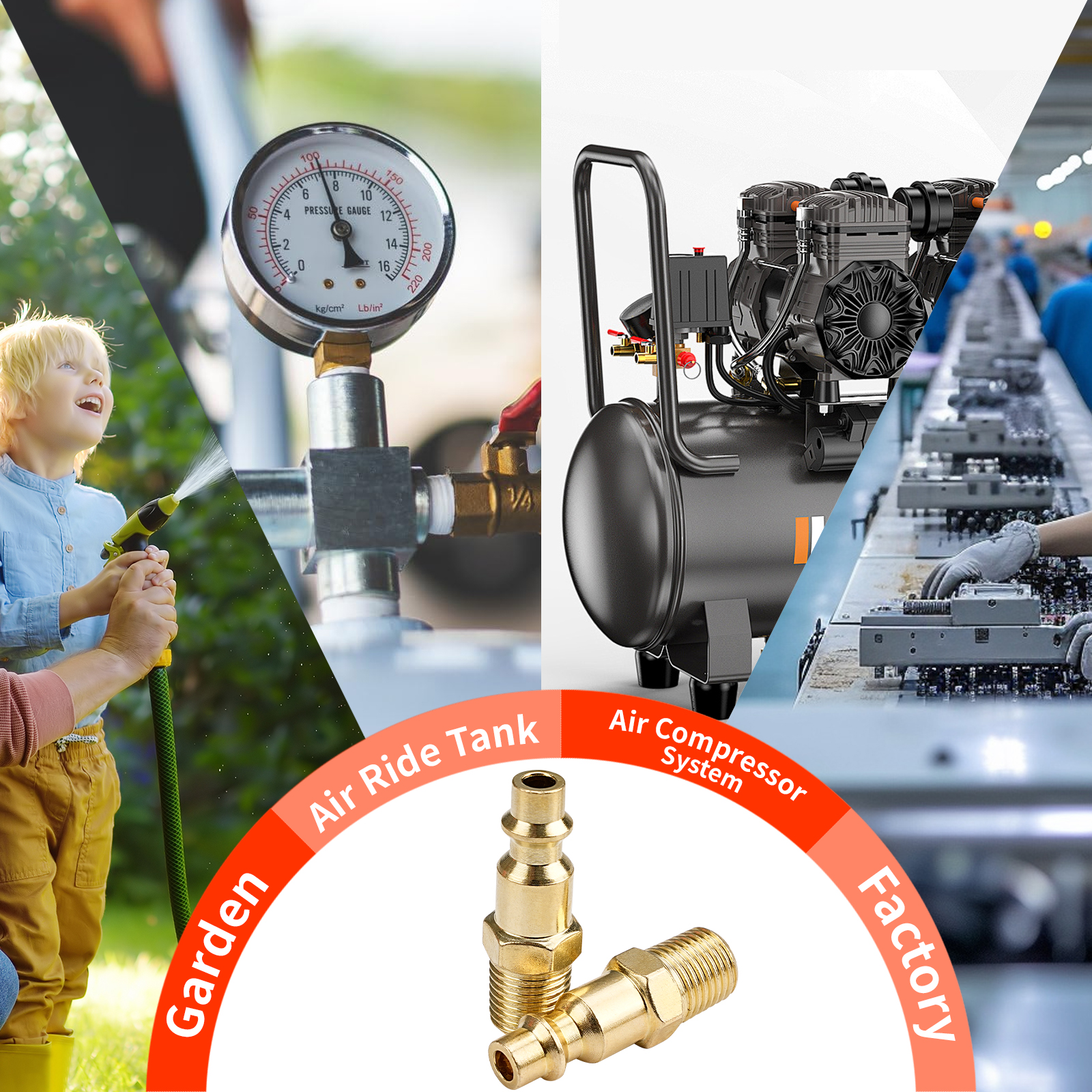 Solid Brass 1/4" NPT Quick Coupler Air Line Hose Compressor Fittings Connector Tool Fittings Air Compressor Coupler Plug 2-10Pcs