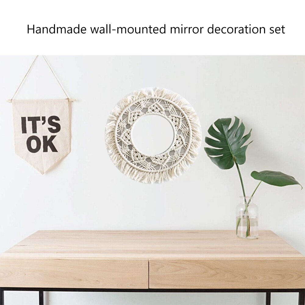 Wall Hanging Bohemian Round Macrame Cotton Rope Wall Art Boho Home Decor Hand-Woven Tapestry Wall Hanging Christmas