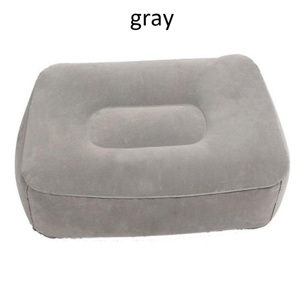 Opblaasbare Draagbare Reizen Zachte Voetsteun Kussen Bed Kussen Voetsteun Pad Pvc Voor Travel Massage Auto Voor Vliegtuig Trein Kantoor thuis: gray