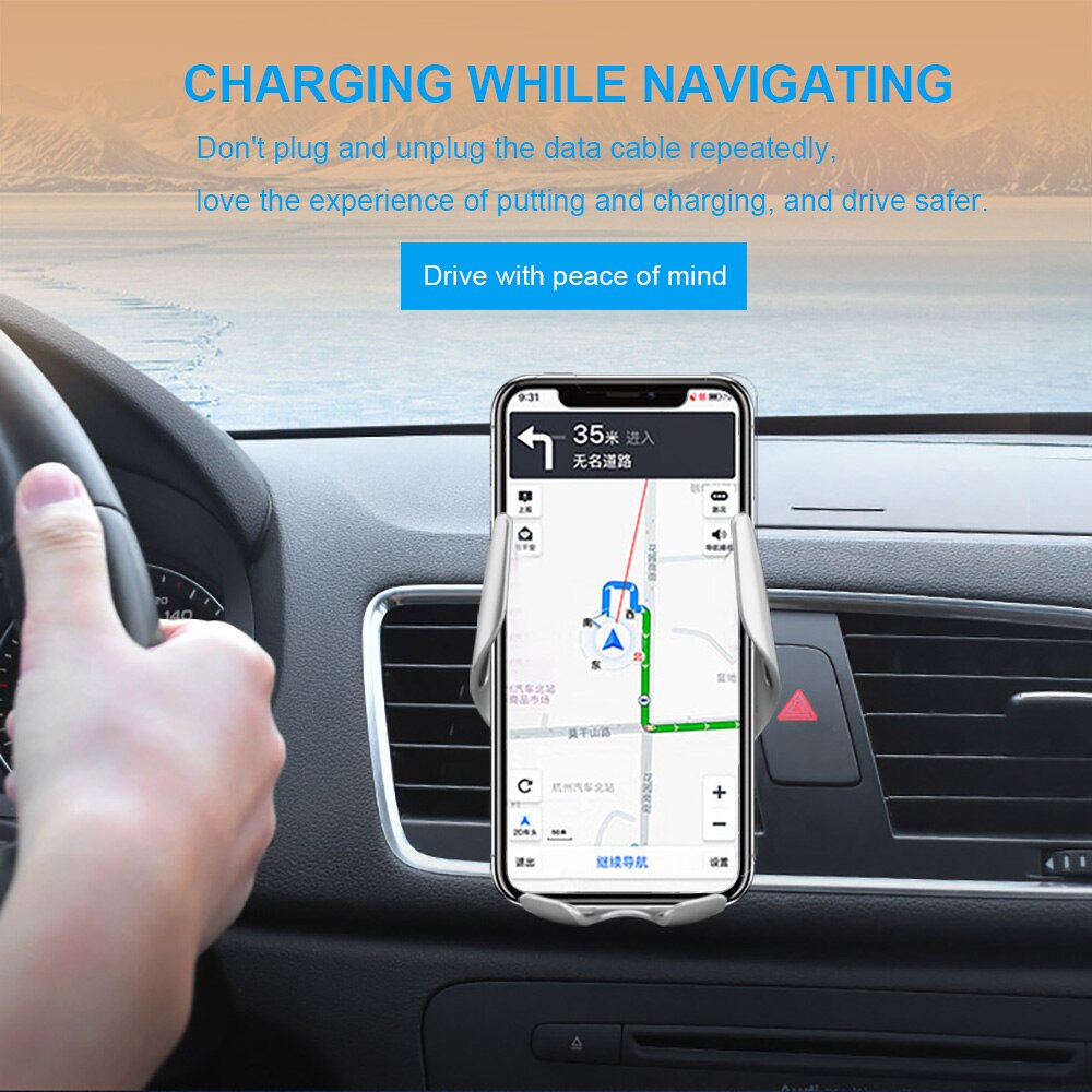 Aperto automático carregador de carro sem fio para iphone 11x8 xr xs 10 w qi carregamento rápido respiradouro ar suporte do telefone para samsung s20 s10
