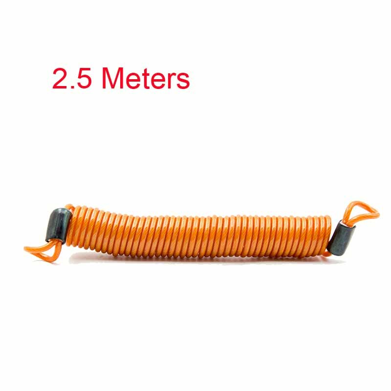 2.5M Bike Spring Cable Lock Anti-Theft Rope Alarm Disc Lock Moto Scooter Bicycle Security Reminder Motorcycle Protection Warning: Orange
