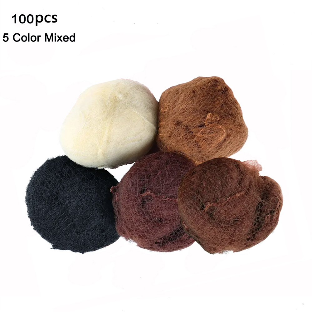 20Pcs Durable Nylon Hair Net For Bun Hair Hair style Tool Black Blonde Brown 5Mm Hair Net For Wigs Mesh Hair Styling Hairnets: Multi-Color