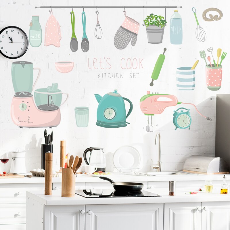Cute Bedroom Cartoon Wallpaper Kitchen Identification Mural Bedroom Background Wall Decoration