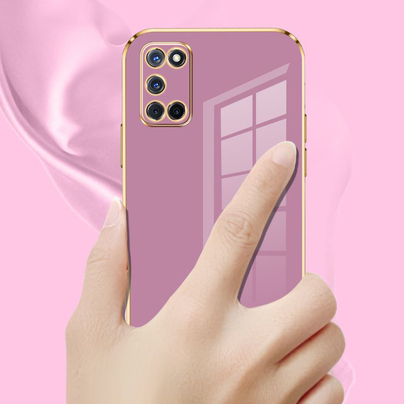 Dla OPPO A52 A72 A92 Etui Luxury Square Plating CPH2061 CPH2067 CPH2059 CPH2069 Etui na telefon a92 72 ShockProof Silicone Back Cover