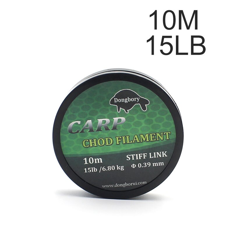 10m Karpfen Angelschnur Monofile Fluor Linie Chod Filament Kohlenstoff Faser Karpfen Linie Für Haar Anlagen Angeln Zubehör: 15LB