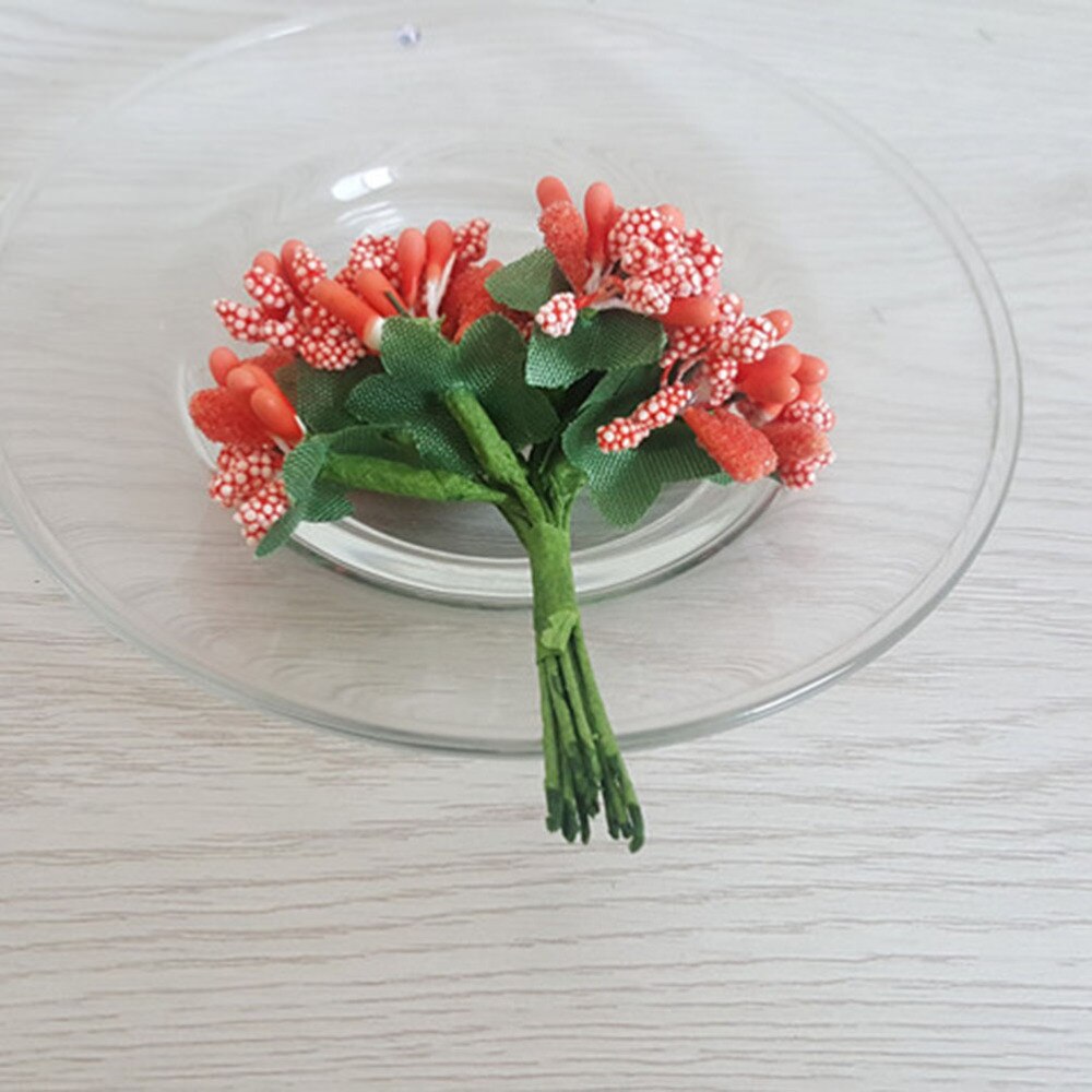 12pcs/bunch Mini Artificial Pip Berry Picks Fruit Flower Stamens for DIY Wedding Christmas Garland Box Scrapbooking Decoration (