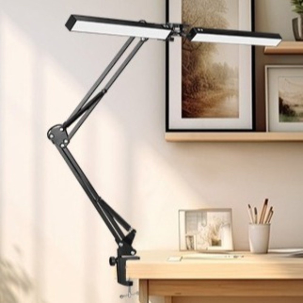 360 ° draaibare led-tafellamp met verstelbare helderheid, 160 led's, superheldere led-bureaulamp met 3 kleurmodi en zwenkarm.