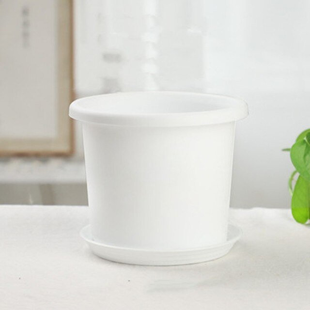 Jardinière hydroponique automatique en plastique, arrosage automatique, Pot de fleurs de couleur unie, suspension murale en résine, balcon de jardin Durable: white