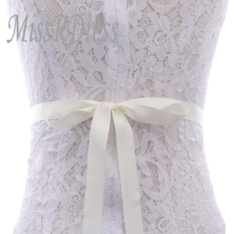 Missrdress Steentjes Wedding Riem Sash Hand Kralen Bridal Belt Rose Gold Crystal Bridal Sash Voor Wedding Party Jurken JK827: ivory