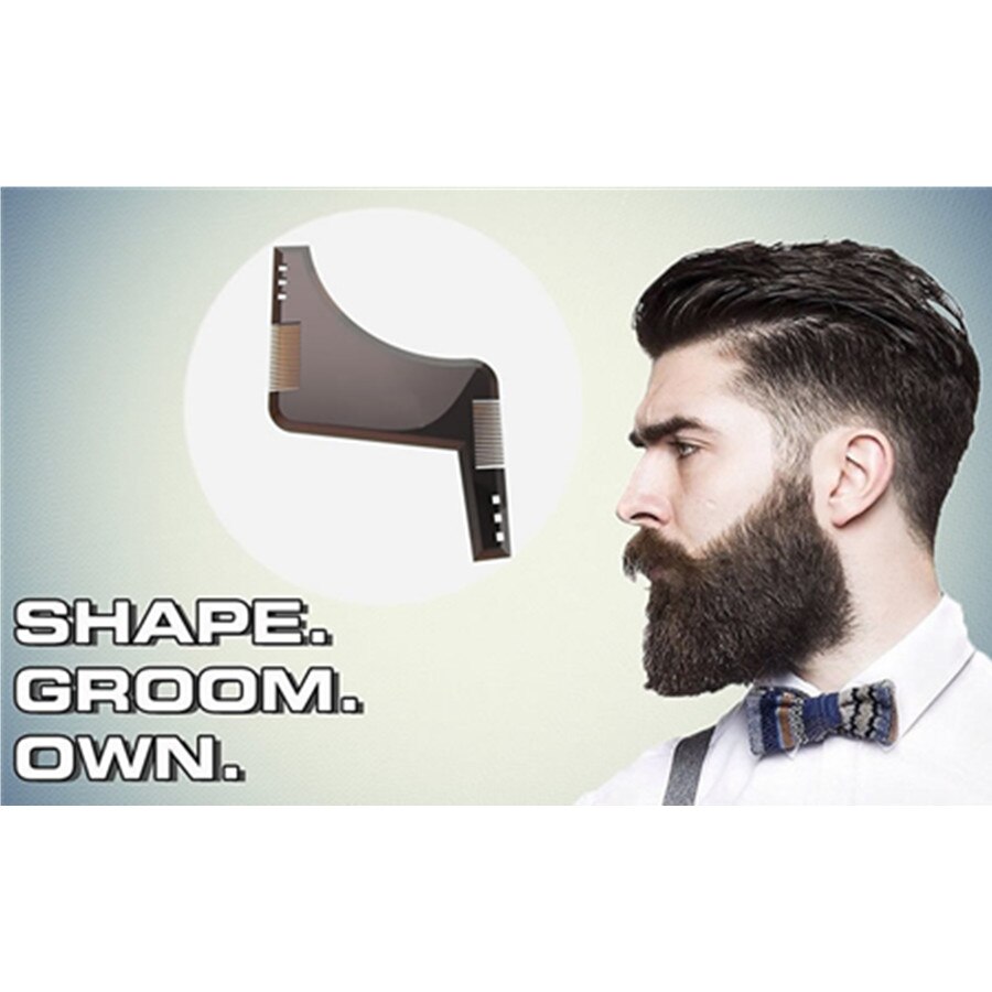 Gabarit de mise en forme de la barbe, douche, Salon, rasage, style, peigne de coiffure, brosse de soins