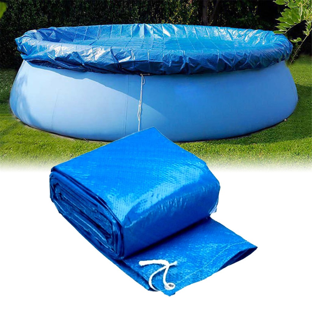 Tela de cobertura para piscina de gran tamaño, herramientas de limpieza, pañal con cubierta para polvo, lona tejida PE redonda para jardín al aire libre
