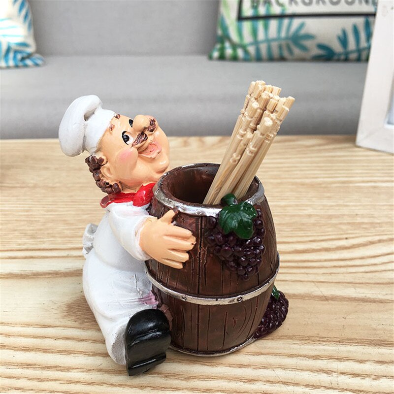 American Pastoral Cute Fat Chef Toothpick Holder Household Personality Simple Kitchen Restaurant Storage Box