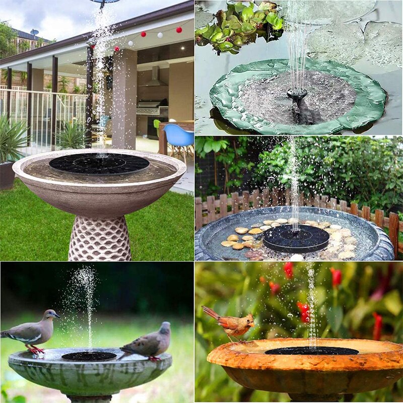 Solar Water Fountain Pool Pond Waterfall Fountain Garden Decoration Outdoor Bird Bath Solar Powered Fountain Floating Water