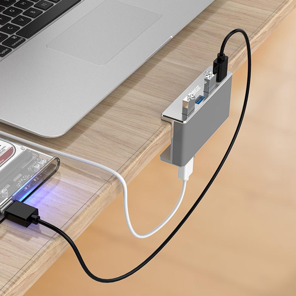 ORICO MH4PU USB HUB Aluminum 4 Ports USB 3.0 Clip-type HUB Multi USB Splitter Adapter 10-30mm Range Clip For Laptop PC Computer
