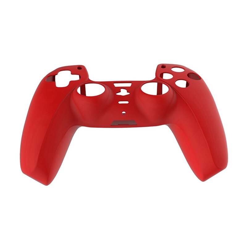 2Pcs Silicone Beschermende Shell Voor Playstation5 PS5 Gamepad Handvat Controller Antislip Cover Cap Zwart & Rood