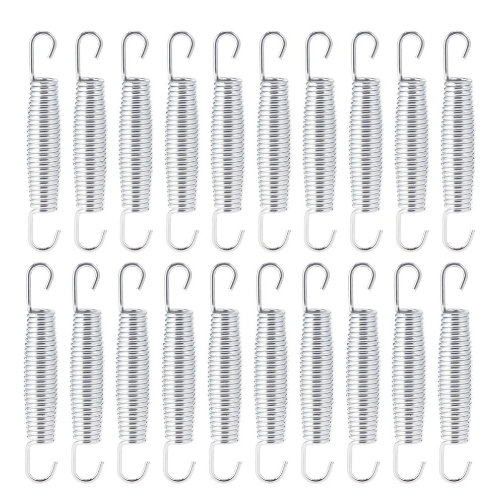 20 stuks trampolineveren roestvrijstalen trekveer veelzijdige dubbele haakveer stevige trekveer voor thuisgebruik: Default Title