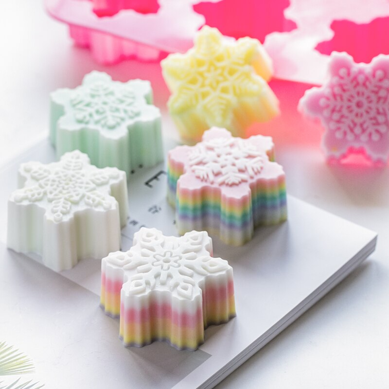 Flocon de neige chocolat moules savon Silicone glace plateau gâteau gelée noël moule pour bonbons/gelée/savon/chocolat/gâteau moule