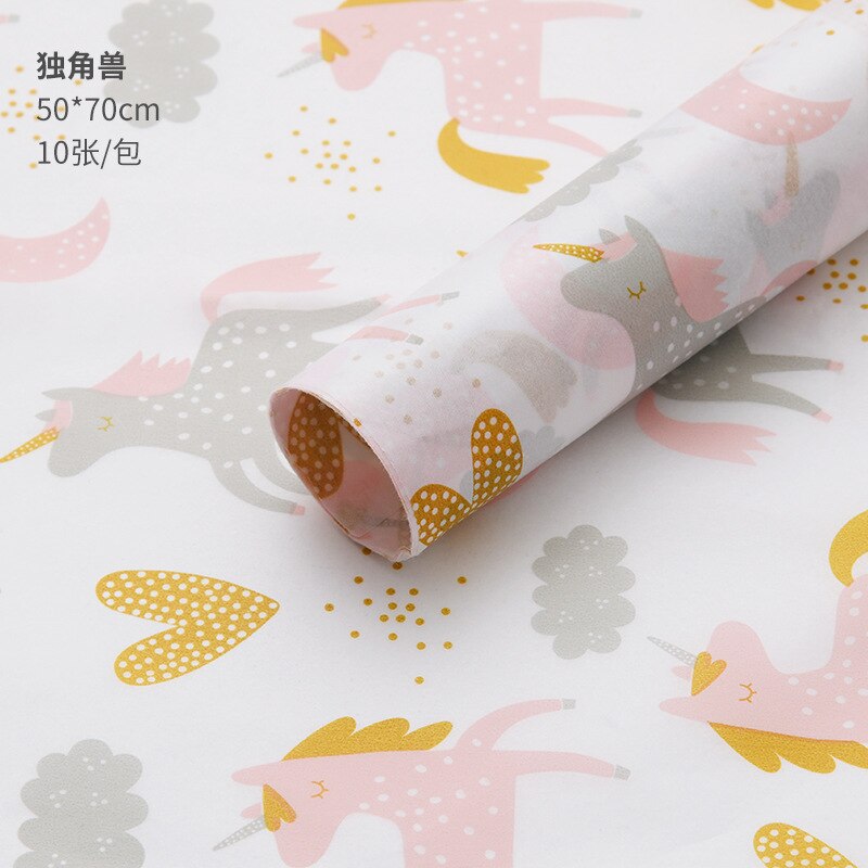 10pcs/lot 50x70cm DIY Flora Fauna Tissue Paper Wrapping Paper Clothing Packing Flower Bouquet Packaging Paper Craft Paper: beast