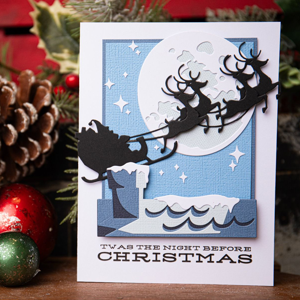 Natale Renna Slitta GIOIA di noel Metallo Fustelle per Il FAI DA TE Scrapbooking Artigianato Creatore di Carte album di Foto Modello di Goffratura