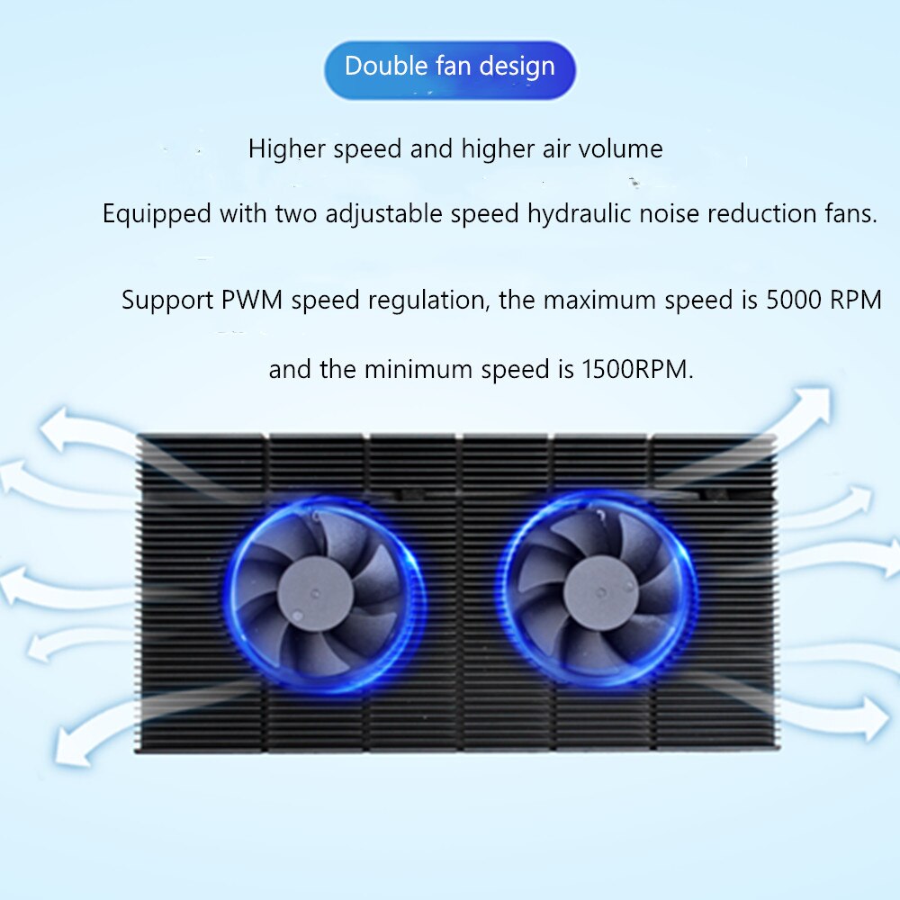 Voor Rtx 3090 3080 3070 Serie Grafische Kaart Vga Vram, aluminium Paneel + Dual Pwm Fan Cooling Cooler Gpu Backplate Geheugen Radiator