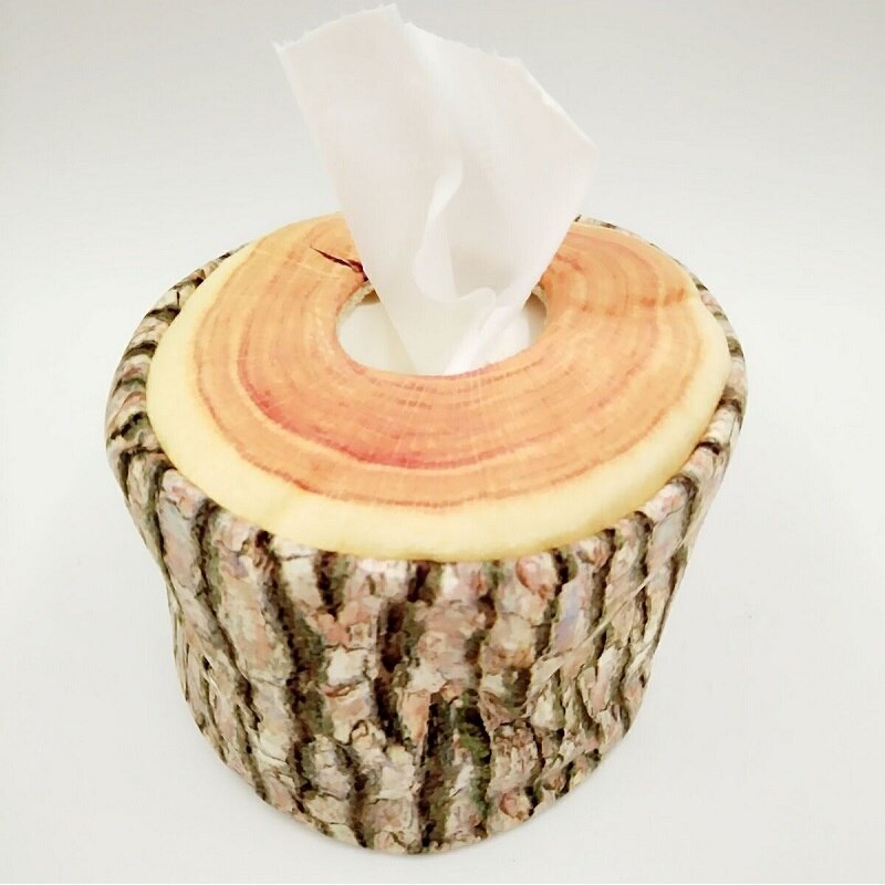 Retro simulatie van hout stapel patroon papieren handdoek buis spoel tissue doos Originele natuurlijke stijl papierrol buis