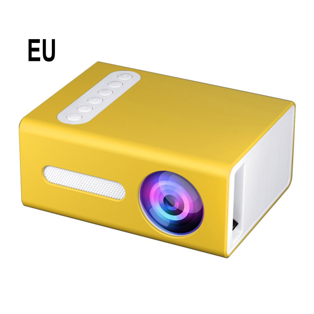 Yellow T300 Portable Projector High Definition Efficient LED Projector Multi Interface Home Theater Video Projector