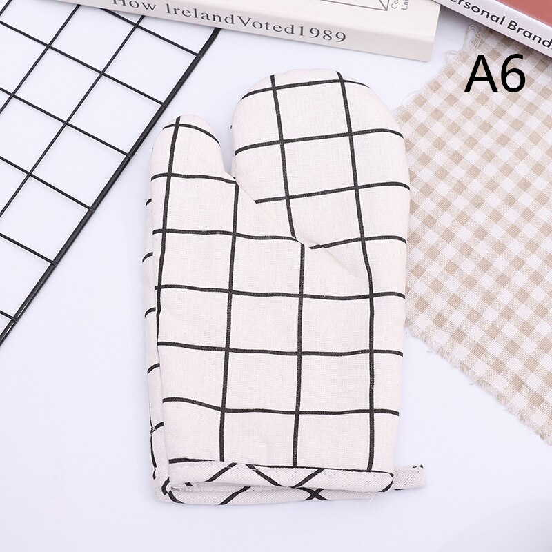 Gants de cuisine antidérapants en coton, à la , pour four à micro-ondes: A6