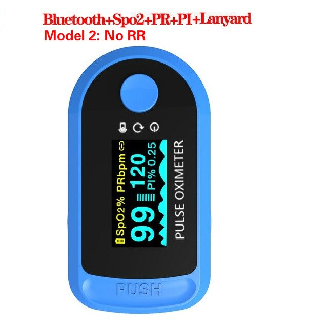 Oxímetro de pulso con aplicación Bluetooth SpO2 PR PI RR, oxímetro de dedo con pantalla OLED de dedo, oxímetro de dedo para Android IOS: SpO2 PR PI