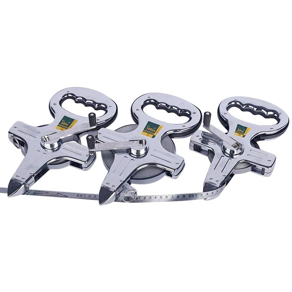 Tape Measure 30M 50M 100M Stainless Steel Tape Ruler Retractable Measuring Tape Metric Construction Measuring Tools