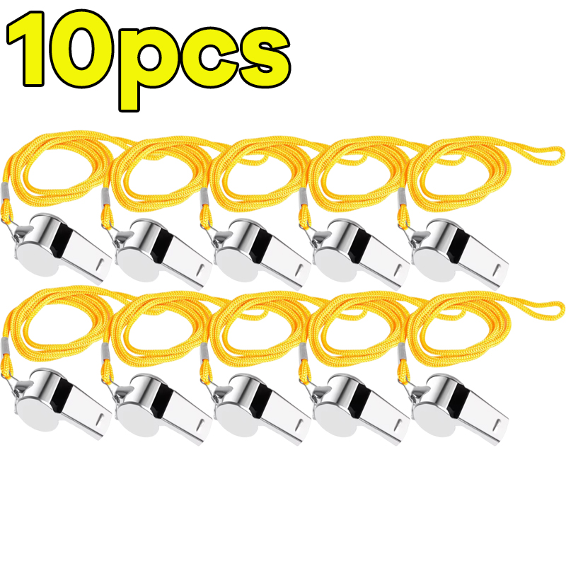 Stainless Steel Whistle with Lanyard Outdoor Referee Super Loud Whistle Cheerleader Sporting Goods for Training: Blue