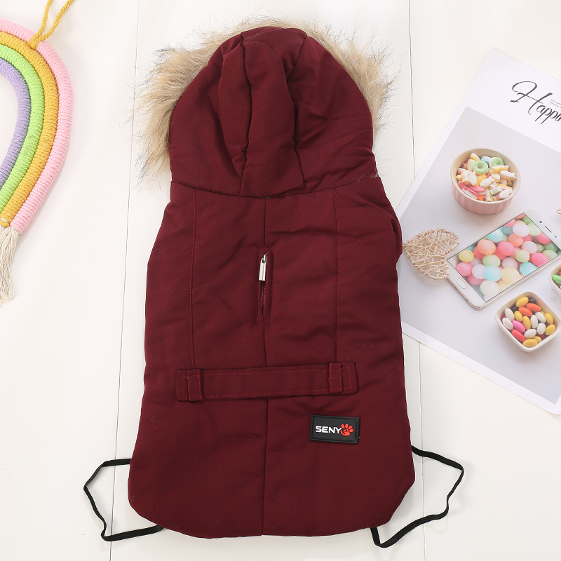 Huisdieren Hond Kleding Katoen Winter Jas Jas Kostuums Hoodies Kleding Voor Kleine Puppy Honden Kat Kleding: Bordeauxrood / S