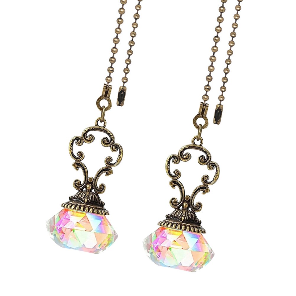 2pcs Ceiling Fan Chains Crystal Fan Chain Extension For Ceiling Light Fan