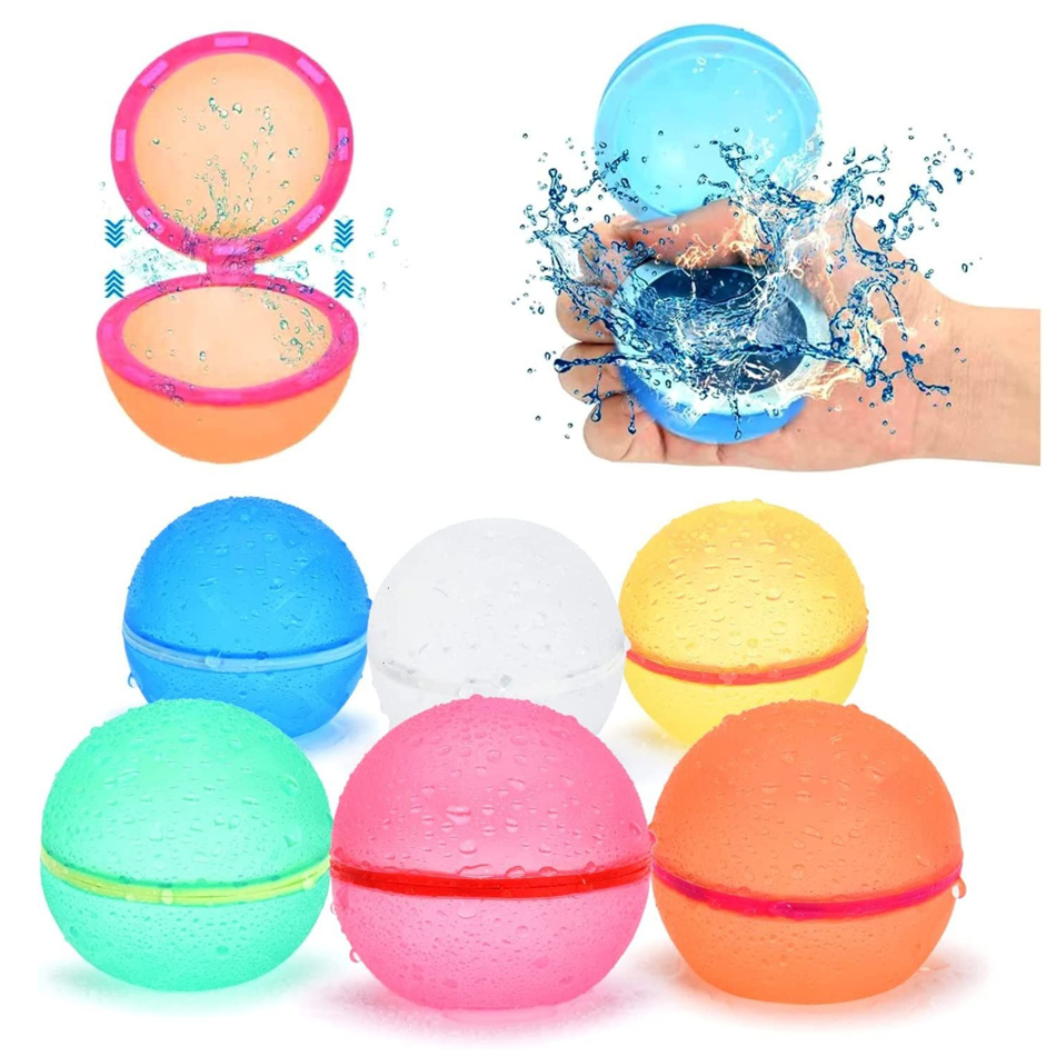 Herbruikbare magnetische waterbal van siliconen, snel te vullen met water voor watergevechten in de buitenlucht in de zomer, verkrijgbaar in willekeurige kleuren.