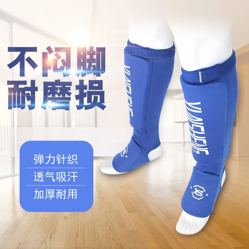 1 Pair Shin Instep Pads MMA Leg Foot Guards Muay Thai Kick Boxing Guard Protector With Hook &amp; Loop Shin and Instep Guards