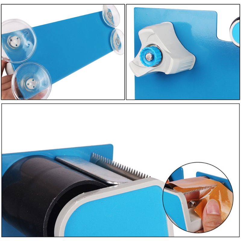 Heavy Duty Desktop Tafel Tape Label Dispenser met Zuignap Sucker Stand Cutter Kantoorbenodigdheden