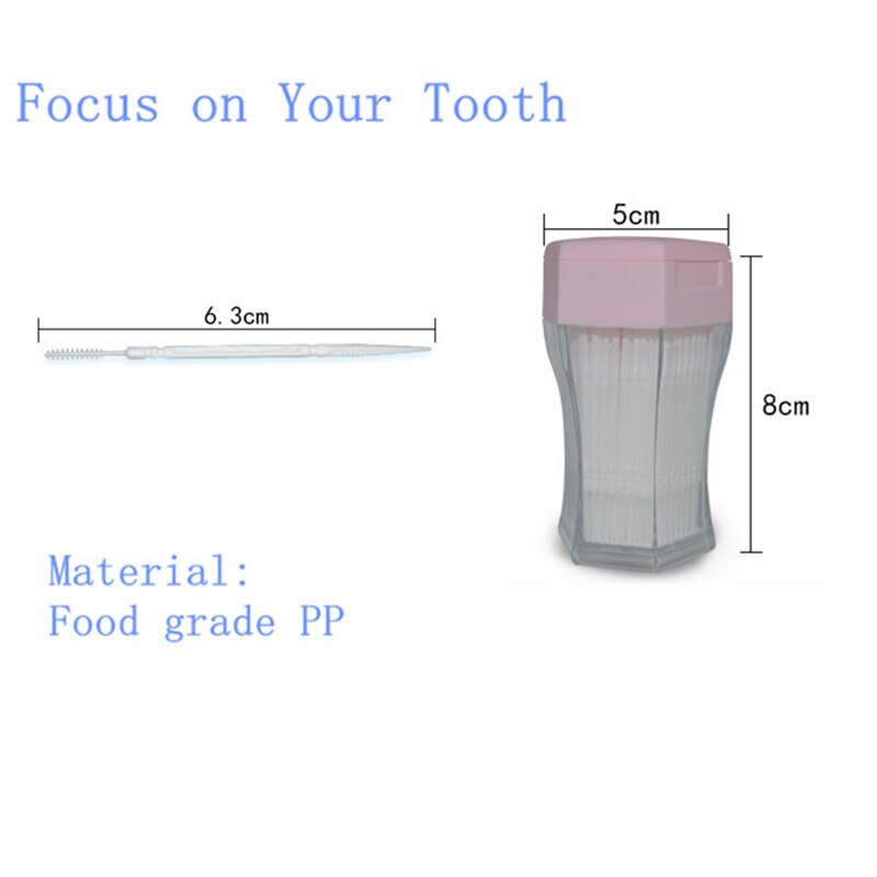 200pcs/set Plastic double-head Brushed Toothpick Soft Oral Care 6.2 Cm Floss Toothpick Teeth Care Floss Pick Portable