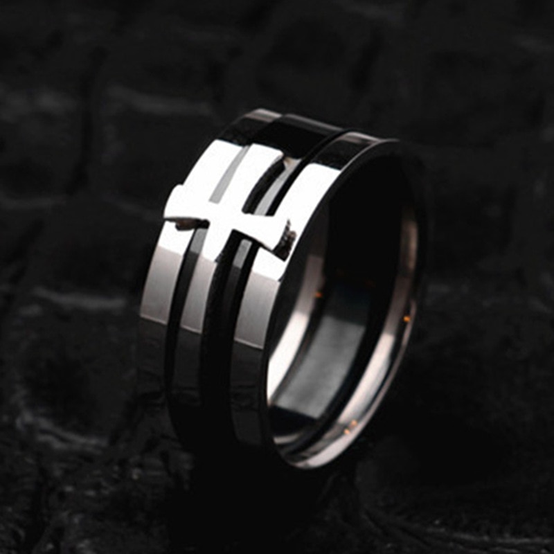 316l roestvrijstalen ringen casual party ring 8mm driedelige kruisring voor mannen