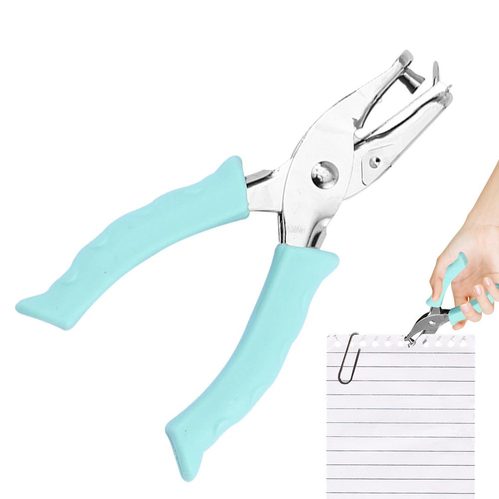 1 Hole Puncher Heavy Duty 1 Hole Punch Tool Paper Puncher Portable Hand Held Scrapbook Tool With Ergonomic Soft Grip For: green