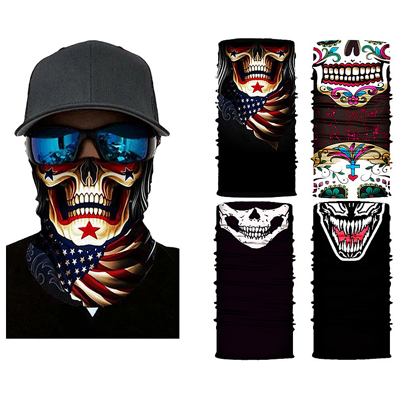 Stirnband Bandana Schädel Gesicht Maske Schal Maske Geist Sturmhaube Masken Radfahren Kopf Schal Nacken Halloween Party Gesicht Maske