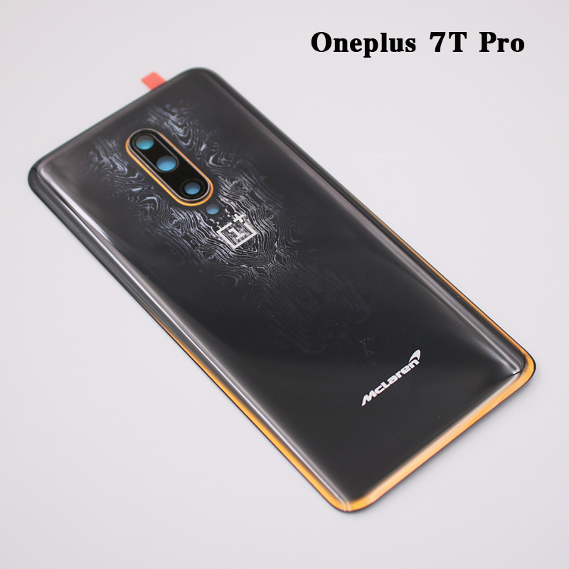 Oneplus – boîtier de batterie pour Oneplus 7 7T Pro 1 + 7T Pro, couvercle arrière en verre avec objectif d&#39;appareil photo et autocollant: 7T Pro McLaren