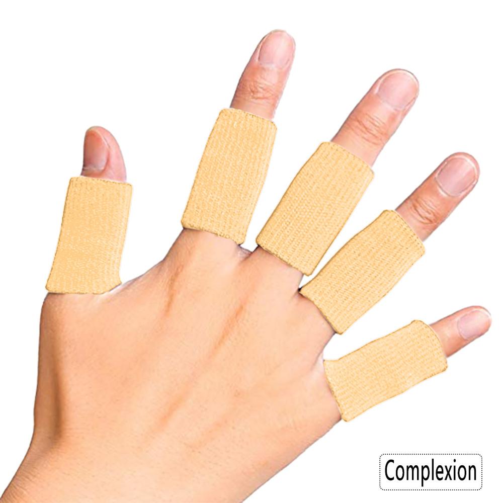 10 stk. støttefinger, der kan strækkes, blød, sportsfingermuffer, gigtbeskyttelse, udendørs basketball, volleyballfingerbeskyttelse: Teint