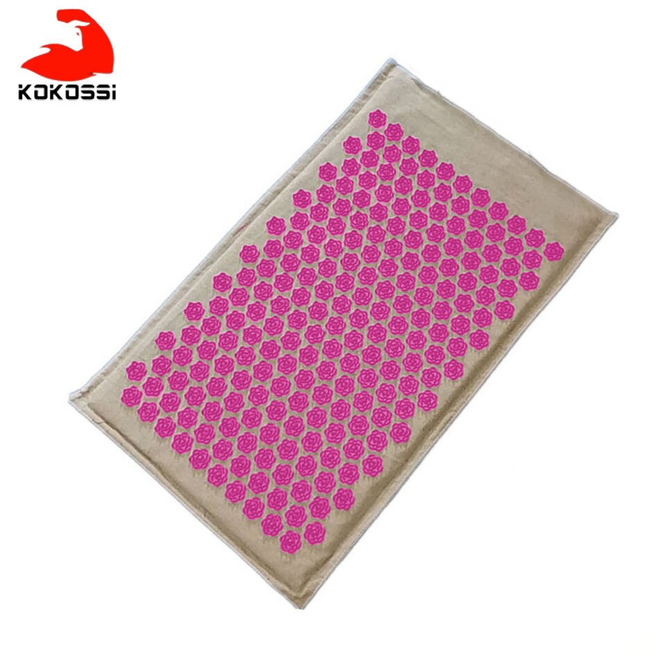 KoKossi-colchoneta de acupuntura de lino orgánico Natural, cojín de masaje con puntas de loto, esterilla de Yoga para alivio del dolor y espalda/cuello: Rose Mat