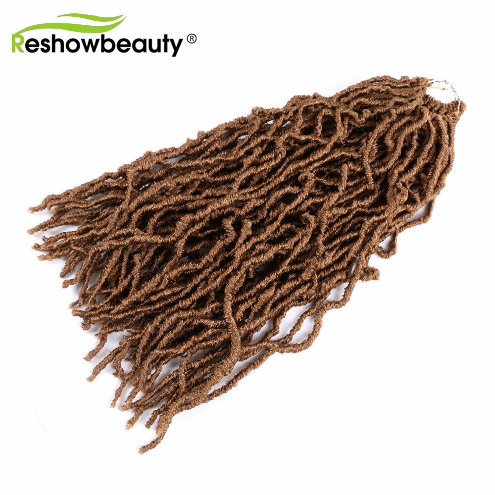 Synthetic Crochet Braids Nu Locs Faux Locs 24 inches Curly Reshowbeauty 20 Strands/Pack 110 Gram Pure/Ombre