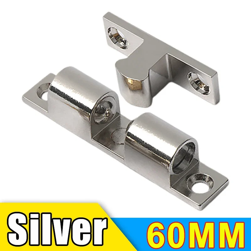 Möbeldörrsspärr mässing dubbel rullfjäder kulspärr skåp garderobsdörr justerbar spännspärr: Gråbrun / 70mm