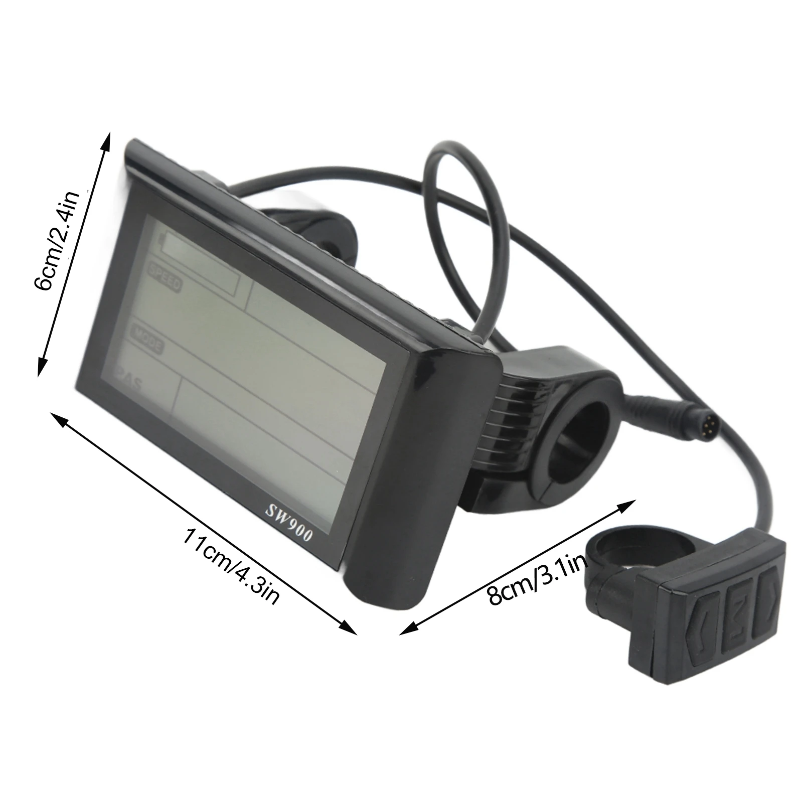 Elektroroller LCD-Display-Messgerät Elektrofahrrad LCD-Display Elektroroller SW900 LCD-Display-Messgerät mit wasserdichtem Anschluss: Default Title