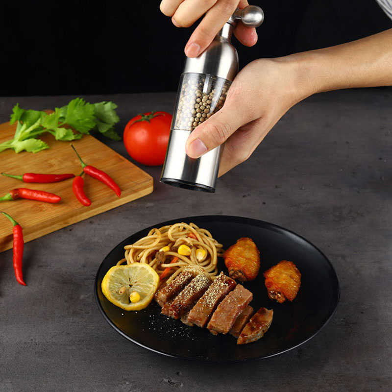 Stainless Steel Grinder Manual Salt Pepper Mill Ceramic Core Sesame Spice Grinder Spice Shakers BBQ Tools Kitchen Accessories