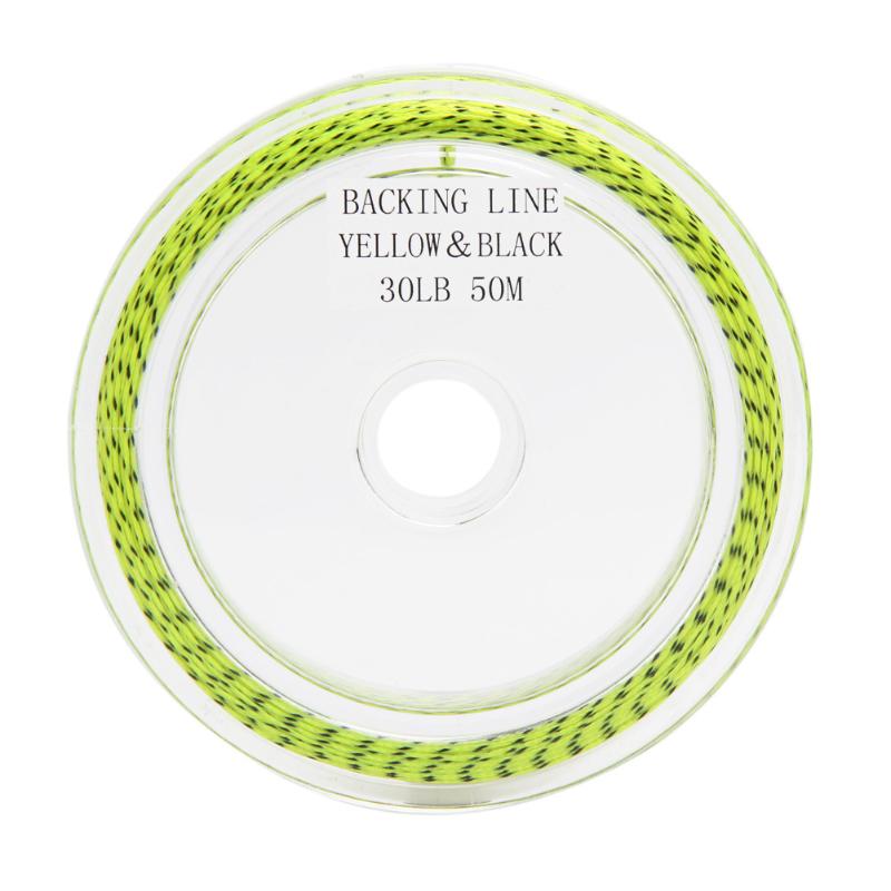 1pc of Fly Line White/Green/Red Color 50M Backing Line 30LB Braided Line Fly Backing Line 8 Weaves with Box Bass: Green Black