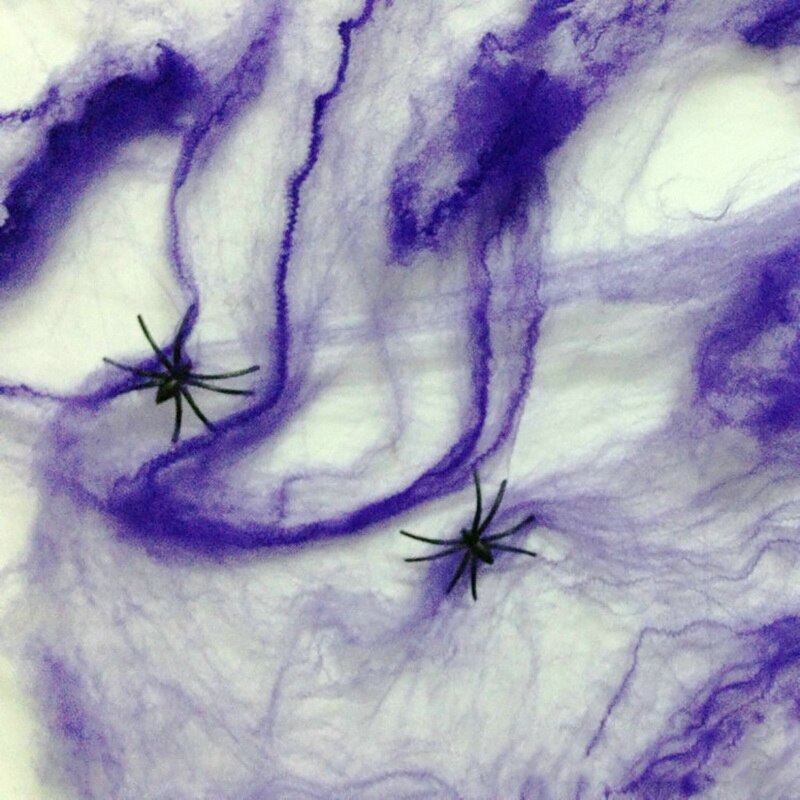 Nyhedstrækbar hjemsøgt spindelvævsrekvisit skræmmende edderkoppespind halloween dekoration halloween festartikler bar hjem hus